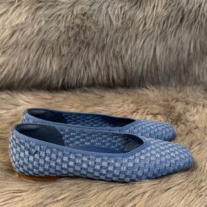 Vivaia Stylish Blue Checkered Women's Flats Size 39